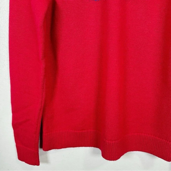 Talbots Red and Blue Crew Neck Sweater - Picture 8 of 15